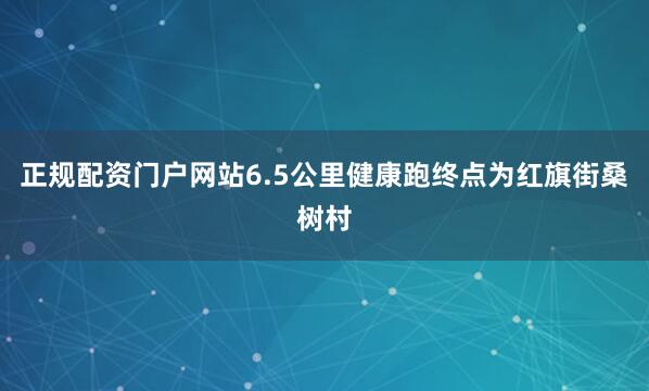 正规配资门户网站6.5公里健康跑终点为红旗街桑树村